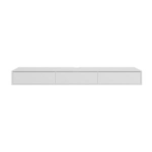 Meuble TV bas 2 abattants L200 cm - Blanc