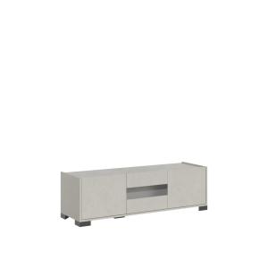 Meuble tv bas 3 portes 130x40x40 effet bois cachemire
