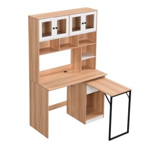 Meuble TV Blanc avec Plateau Bois – Design Élégant et Prati…