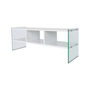Meuble TV bois blanc 120x35x45h cm
