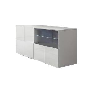 Meuble TV bois blanc laqué noble