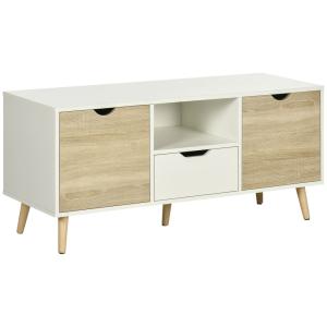 Meuble tv buffet bas avec 2 placards en bois 110x40x50 cm