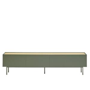 Meuble TV contemporain 180cm en bois ARISTA vert 180x40x45cm