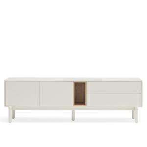 Meuble TV contemporain 180cm en bois avec niche beige