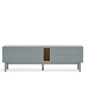 Meuble TV contemporain 180cm en bois avec niche gris