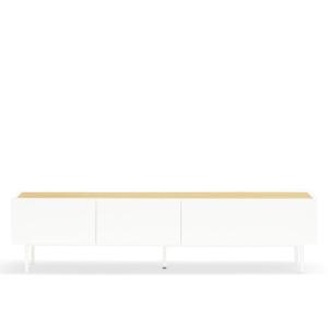 Meuble TV contemporain 180cm en bois blanc