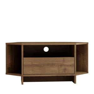 Meuble TV d'angle 1 porte en bois L95,7cm - Bois foncé