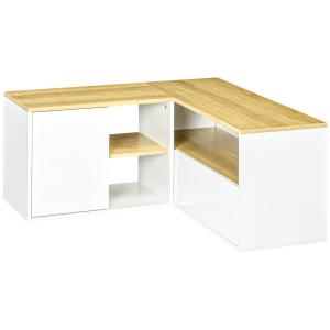 Meuble TV d'angle 2 portes 3 niches aspect bois chêne clair…