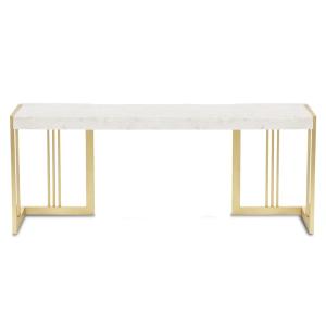 Meuble tv design 140cm locaro marbre blanc et pieds métal o…