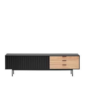 Meuble TV design 180cm en bois et métal SIERRA noir 180x40x…
