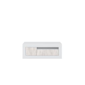 Meuble TV design 2 portes L139cm - Blanc / Bois