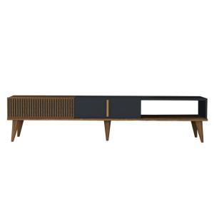 Meuble TV design bois et anthracite 180 cm