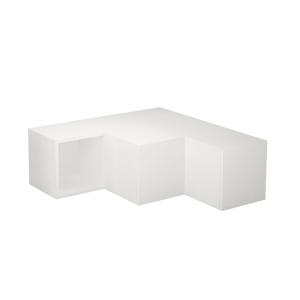 Meuble tv design cubique 2 tiroirs blanc