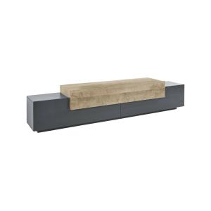 Meuble TV effet bois anthracite, beige 240x45 cm