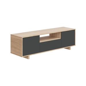 Meuble TV effet bois beige 150x41h46 cm