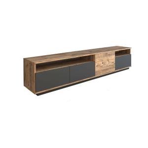 Meuble TV effet bois beige, anthracite 180x45  cm