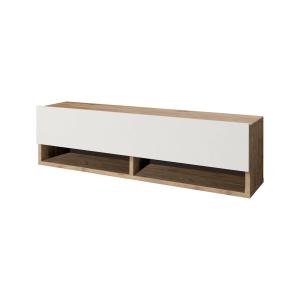 Meuble TV effet bois beige, blanc 100x32  cm