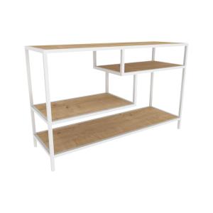 Meuble TV effet bois beige blanc 120x39  cm