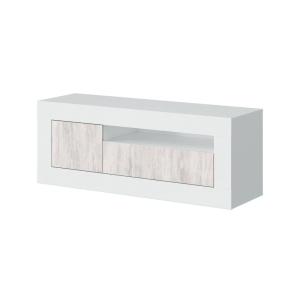 Meuble TV effet bois beige, blanc 147x42 cm