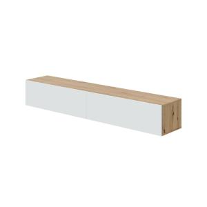 Meuble TV effet bois beige, blanc 180x35cm