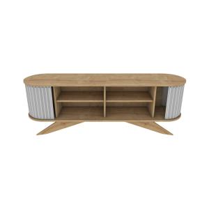 Meuble TV effet bois beige, blanc 180x43  cm