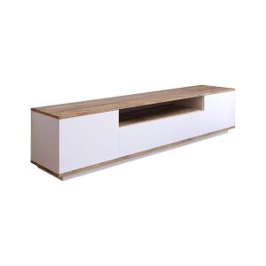 Meuble TV effet bois beige, blanc 180x45  cm