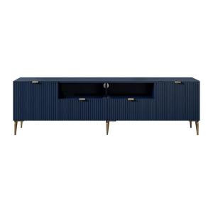 Meuble TV effet bois bleu nuit