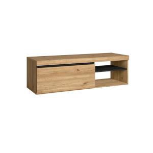 Meuble tv effet bois chêne et noir 120x40x41cm