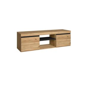Meuble tv effet bois chêne et noir 140x40x41cm