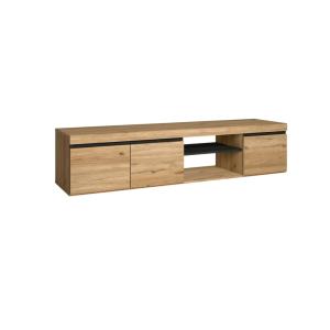 Meuble tv effet bois chêne et noir 160x40x41cm