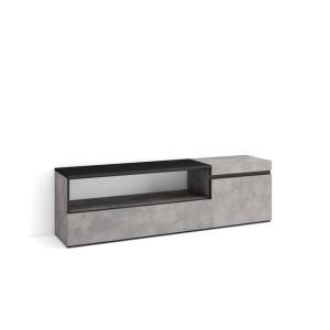 Meuble tv effet bois ciment 150x35x45cm