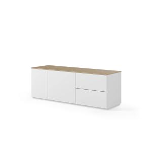 Meuble tv effet bois clair et blanc L160