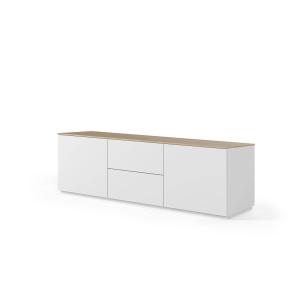 Meuble tv effet bois clair et blanc L180