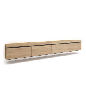 Meuble tv effet bois de chêne 320x35x45cm suspendu