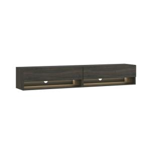 Meuble tv effet bois noir 180x34x30cm