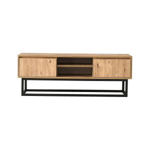 Meuble TV effet bois noir, beige 180x40  cm