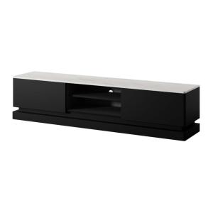 Meuble TV effet bois noir et blanc
