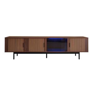 Meuble TV effet bois noyer avec élairage LED