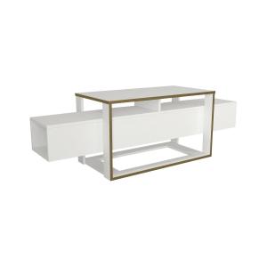Meuble TV effet bois or blanc 160x46  cm