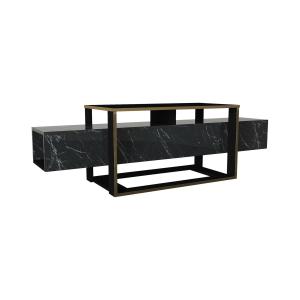 Meuble TV effet bois or noir 160x46  cm