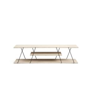 Meuble TV effet travertin beige