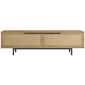 Meuble tv en aggloméré et effet cannage