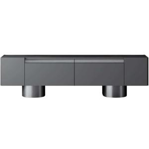 Meuble tv en aggloméré et métal bohem anthracite et argenté…