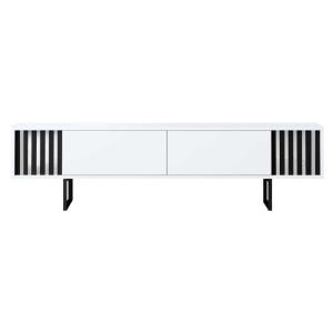 Meuble tv en aggloméré et métal chrome line blanc