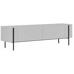 Meuble tv en aggloméré et métal herman blanc