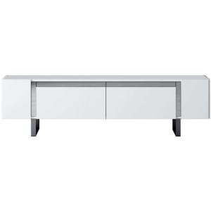 Meuble tv en aggloméré et métal yildiz blanc et argenté