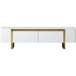 Meuble tv en aggloméré et métal yildiz blanc et doré