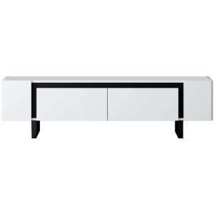 Meuble tv en aggloméré et métal yildiz blanc et noir