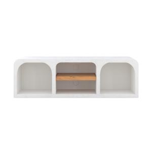 Meuble TV en béton blanc cassé 140 cm