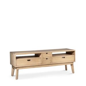Meuble TV en bois beige L 140 cm